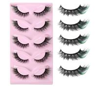 NYSDM Colored eyelashes fox false eyelashes 5 pairs curled thick natural stage makeup