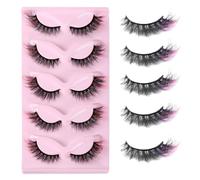 NYSDM Colored eyelashes fox false eyelashes 5 pairs curled thick natural stage makeup