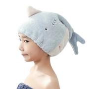 NYSDM Cute Shark Quick Drying Hair Towel Bath Hats for Women Dry Cap Soft for Lady Turban Kid Adult Shark Dry Cap
