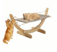 NYSDM Easy-Assemble Cat Hammock - Luxury Wooden & Cloth Pet Bed for Relaxation and Sleep Anti-Sway Design Holds Up to 30lbs