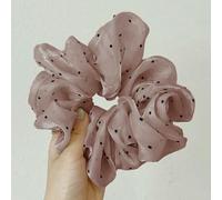 NYSDM Fashion Oversized Dot Scrunchie for Women French Grace Summer Chiffon Ponytail Holder Elastic Hair Bands Headwear