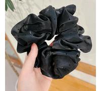 NYSDM Fashion Oversized Dot Scrunchie for Women French Grace Summer Chiffon Ponytail Holder Elastic Hair Bands Headwear
