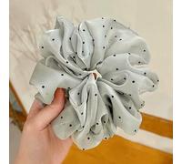 NYSDM Fashion Oversized Dot Scrunchie for Women French Grace Summer Chiffon Ponytail Holder Elastic Hair Bands Headwear