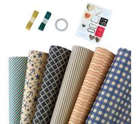NYSDM Fold 50 * 70cm Lattice Classic Kraft Wrapping Paper Men's 'blue Business Gift Packing Florist Wrapping Craft Paper