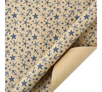 NYSDM Fold 50 * 70cm Lattice Classic Kraft Wrapping Paper Men's 'blue Business Gift Packing Florist Wrapping Craft Paper