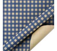 NYSDM Fold 50 * 70cm Lattice Classic Kraft Wrapping Paper Men's 'blue Business Gift Packing Florist Wrapping Craft Paper