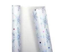 NYSDM Gift Wrapping Paper Rolls Blue White Bowknot Snowflake Roll for Merry Xmas Birthdays Weddings Graduations Engagement