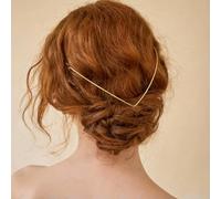 NYSDM Graceful V Shape Metal Hair Comb for Women Headdress Jewelry Elegant Headband Bridal Head Accessories Handmade Gift