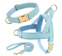 NYSDM Personalized Dog Collar Harness Leash Set Custom Collars No Pull Pet Vest For Small Medium Large Pets Walking Lead Rope