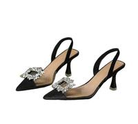NYSDM Spring and Autumn Fashion Sexy Banquet Comfortable Crystal Transparent Solid Color Pointed Toe Women's High Heels