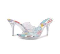 NYSDM summer wear high heels that expose your toes along with grafft-style elegant colorful flip-flops crystal transparent