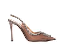 NYSDM Temperament Celebrity Style Pointed Toe Transparent Rhinestone Chain Fashion Trendy Slim Heel Summer