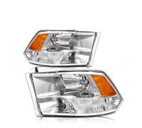 NYSFGOFJGOM Headlight Assembly Headlights Assembly Compatible With For Dodge For Ram 1500 10-18 For Ram 2500 3500 Head Light Headlamp Replacement Car Front Headlight(Chrome Amber)