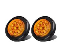 NYSFGOFJGOM Rear taillights 2PCs 2 Inch Round Truck Trailer Led Side Marker Light For Vehicles Boat RV Trucks 9 LED with Reflectors Seale Waterproof Reversing light assembly(Amber)