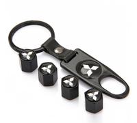 NYSLDSCO 4pcs Car Metal Tire Valve Caps, for Mitsubishi Colt Lancer Grandis Carisma ASX Eclipse Cross Tyres Leak-Proof Waterproof Stems Cover Dust decorate protecting Accessories,A