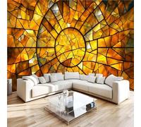 NYSMGS Abstract Patterns Photo Wallpaper 3D Wall Mural, Nonwoven Wall Paper Murals Wall Art for Bedroom Living Room Office Home Decor, Yellow Wallpaper 350x256cm Poster Picture 5x606