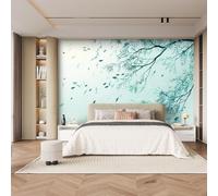 NYSMGS Fallen Leaves Branches Photo Wallpaper 3D Wall Mural, Nonwoven Wall Paper Murals Wall Art for Bedroom Living Room Office Home Decor, Green Nature Wallpaper 500x280cm Poster Picture 4H167