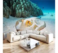 NYSMGS Fish Photo Wallpaper 3D Seabed Coral Reef Wall Mural, Nonwoven Wall Paper Murals Wall Art for Bedroom Living Room Office Home Decor, Wallpaper 150x105cm Poster Picture 5C63