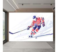 NYSMGS Ice Hockey Players Photo Wallpaper 3D Wall Mural, Nonwoven Wall Paper Murals Wall Art for Bedroom Living Room Office Home Decor, Competitive Sports Wallpaper 400x280cm Poster Picture 5A180