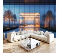 NYSMGS Modern Office Building Photo Wallpaper 3D Wall Mural, Nonwoven Wall Paper Murals Wall Art for Bedroom Living Room Office Home Decor, City Landscape Wallpaper 350x256cm Poster Picture 4H256