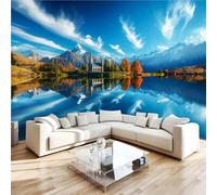 NYSMGS Mountains Rivers Photo Wallpaper 3D Wall Mural, Nonwoven Wall Paper Murals Wall Art for Bedroom Living Room, Natural Landscape Wallpaper 400x280cm Poster Picture for Office Home Decor 3H131
