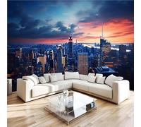 NYSMGS New York Photo Wallpaper 3D City Night View Wall Mural, Nonwoven Wall Paper Murals Wall Art for Bedroom Living Room Office Home Decor, Wallpaper 500x280cm Poster Picture 5C90