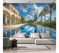 NYSMGS Pool Palm Tree Photo Wallpaper Mural 250 x 175 cm, 3D Panoramic