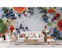 NYSMGS Summer Fruits Photo Wallpaper 3D Wall Mural, Nonwoven Wall Paper Murals Wall Art for Bedroom Living Room Office Home Decor, Modern Aesthetics Wallpaper 250x175cm Poster Picture 5C583