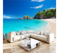 NYSMGS Tropical Beach Photo Wallpaper 3D Nature Landscape Wall Mural, Nonwoven Wall Paper Murals Wall Art for Bedroom Living Room Office Home Decor, Wallpaper 200x140cm Poster Picture 5C365