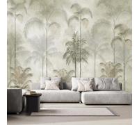 NYSMGS Vintage Palm Tree Photo Wallpaper 300 x 210 cm 3D Panoramic | Wall mural Tropical Leaf Botanical non-woven wallpaper for living room, bedroom, kids room home wall decor 1-237
