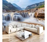 NYSMGS Waterfall Mountain Photo Wallpaper 3D Wall Mural, Nonwoven Wall Paper Murals Wall Art for Bedroom Living Room Office Home Decor, Nature Landscape Wallpaper 400x280cm Poster Picture 4H747