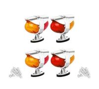 NYSQOFMB Brake Light 2inch Warning Signal Light Dual Side Pedestal Truck Roof LED Brake Indicator Clearance Lamp 12/24V Lorry Turn Signals(4pcs Red Amber)