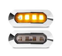 NYSQOFMB Brake Light 2pcs Truck LED SIde Marker Light Yellow Turn Signal Lamp Brake Indicator 12/24V Smoke Lens Warning Waterproof(2pcs Yellow Light)