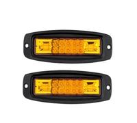 NYSQOFMB Brake Light LED Flush Mount Work Light Bar 7inch Amber Head Driving Lamp Flood Spot Beam Rerr Bumper Reverse 12V 24V For Cargo Trailer(2pcs Amber Light)