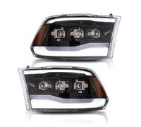 NYSQOFMB Car Headlight Lens Cover For Dodge For Ram 1500 2009-2018 Headlight Head Lamp Led Fog Lights DRL Daytime Running Lights Tuning Car Accessories(Amber)