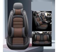NYSQOFMB Car Seat Covers Leather Full Set For S MAX For Explorer For Octavia A5 For Kia For Soul For Carens For CRV Car Seat Covers Set(Black coffee A)
