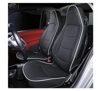 NYSQOFMB Car Seat Protector Car Seat Cover Cushion Pad Leather Front Seat Protector Interior Auto For Smart 451 For Fortwo 2009-2014 Waterproof(Black White)