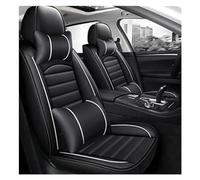 NYSQOFMB Car Seat Protector PU Leather Car Seat Cover For SUBARU For Forester For Outback XV For Impreza For Legacy For Liberty Waterproof(Black White 5 Seat pillow)