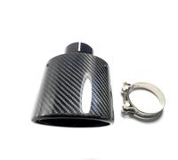 NYSQOFMB Exhaust Tip Oval Slanted Carbon Black Exhaust Tips Glossy Muffler Exhaust Tip For Universal Carbon Muffler Pipes Car Exhaust Pipes(ID 76mm-OD 115mm)