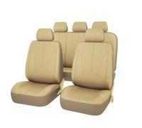 NYSQOFMB Leather Car Seat Cover For VW For Golf For Amarok For Canyon For Aventura For Atlas For Jetta For Bora For Polo Car Seat Covers Set(Beige)