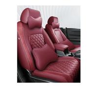 NYSQOFMB Leather Car Seat Covers Automobile Accessories 5 Customized For CR V 2017-2023 With Diamond Pattern Styling Car Seat Covers(WINE RED LUX)