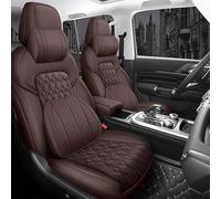 NYSQOFMB Leather Mixed Car Seat Cover For Mercedes For BENZ For G Class G350 G55 G500 G63 Amg W463 Accessories Protectors Car Seat Covers(COFFEE LUX)