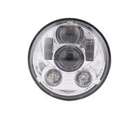 NYSQOFMB Motorcycle Headlights 5.75 Inch Motorcycle LED Headlight For Shadow For VT 600 700 750 1100 For VTX 1300 1800 5 3/4" DRL Projector Motorbike Headlamp. Front Spot Light(Silver)