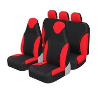 NYSQOFMB Racing Style Integrated Bucket Car Seat Cover Flat Cloth Auto For Kaptur For Captur 2016 2017 2018 2019 Car Seat Covers(Red 5pcs)