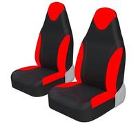 NYSQOFMB Racing Style Integrated Front Bucket Seat Cover Flat Cloth Auto Accessories Universal For Lada For LARGUS Car Seat Covers(Red 2pcs)