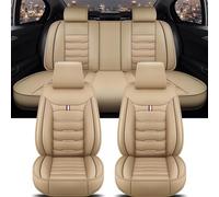 NYSQOFMB Universal Car Seat Cover For Leon For Arona For Ateca For Tarraco For Ibiza For Alhambra Accessories Interior Car Seat Covers Set(Beige A)