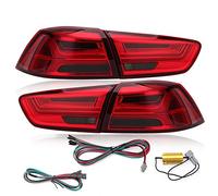 NYSQOJFNF car rear brake light LED Red Rear Tail Lights For Mitsubishi For Lancer EVO X 2005-2017 Turn Signal Reverse Light Warning Driving Fog Car Accessories Car Rear Light Assemblies(4PCS Red)