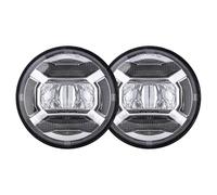 NYSQOJFNF Motorcycle Headlight 4.5 inch Round LED Foglights for Projector Auxiliary Moto Headlight Motorcycle Passing Fog Light With DRL Motorcycle Headlamp(001 chrome)