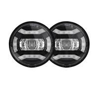 NYSQOJFNF Motorcycle Headlight 4.5 inch Round LED Foglights for Projector Auxiliary Moto Headlight Motorcycle Passing Fog Light With DRL Motorcycle Headlamp(001 black)