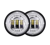 NYSQOJFNF Motorcycle Headlight 4 5inch fog light motorcycle led Chrome Black 1 Pair .5“ 1/2 inch LED Fog Passing Auxiliary For Touring Electra Glide Motorcycle Headlamp(Silver)